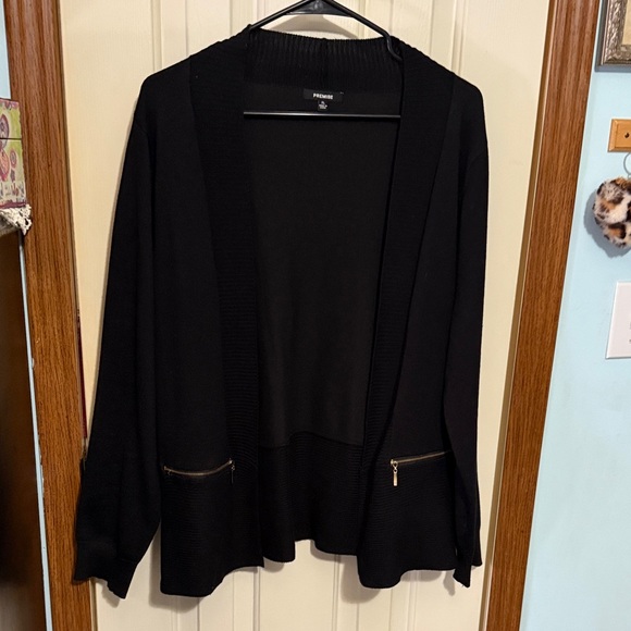 Premise Black Cardigan with Zipper Pockets size XL - Picture 1 of 8